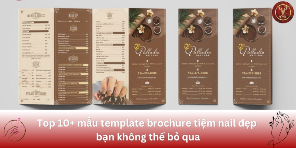 mẫu template brochure tiệm nail đẹp